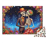 Skeleton Couple RomanceJigsaw Puzzle Skeleton Sustainable Teens 12-18 Concentration Training Indoor Leisure Gift 1000 Pieces 38x26cm/1000pcs