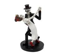 Skeleton Couple Statue - Til Death Part Sculpture Vintage Macabre Art Style Durable Weather Resistant Material | Unique Handmade Craftsmanship for Bookshelf, Mantle, Wedding Decor