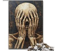 Skeleton Covering His Face Jigsaw Puzzles for Teenagers 1000, Challenging Game Toys Every Piece Is Unique - Challenging Family Fun Game (26x38cm)