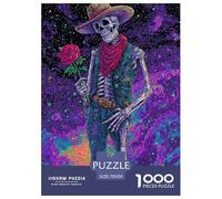 Skeleton Cowboy 1000 Piece Jigsaw Puzzle Educational Games Classic Fantastic Jigsaws Unique Challenge Game for Adults And Kids 70x50cm/1000pcs