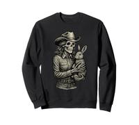Skeleton Cowgirl Rabbit Cowboy Alt Goth Skull Western Gothic Sweatshirt