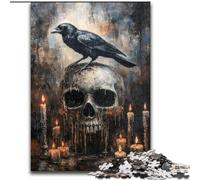 Skeleton Crow 1000 Pieces Jigsaw Puzzles for Adults And Teens, Stress Reliever Staycation Kill Time Parent-child Interaction (26x38cm)