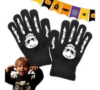 Skeleton Cycling Gloves, Children Halloween Cycling Skeleton Mittens, Warm Halloween Mittens for Running, Exercising, Hiking, Outdoor