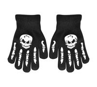 Skeleton Cycling Gloves | Glow In The Dark Full Finger Cycling Gloves for Kids | Halloween Skeleton Mittens for Running, Outdoor, Skiing