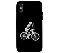 Skeleton Cyclist Waving Bike Rider Halloween Case for iPhone X/XS