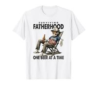 Skeleton Dad Surviving Fatherhood One Beer at a Time Father T-Shirt