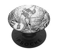 Skeleton Dancer with Lantern Gothic Dark Fantasy Occult PopSockets Adhesive PopGrip