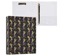 Skeleton Dancing Shadow Pattern 3 D-Ring Binder A4 1 Pack with 200 Sheet for Kids School Supplies Women Men Office
