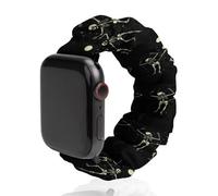 Skeleton Dancing Under Moon Fashion Scrunchie Watch Strap Compatible with IWatch Series 1 2 3 4 5 6 Elastic Replacement Band