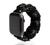 Skeleton Dancing Under Moon Fashion Scrunchie Watch Strap Compatible with IWatch Series 1 2 3 4 5 6 Elastic Replacement Band
