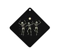 Skeleton Dancing Under Moon Funny Car Air Freshener Automotive Aromatherapy Tablets for Rearview Mirror Wardrobe Shoe Cabinet
