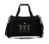 Skeleton Dancing Under Moon Large Capacity Travel Duffel Bag Sport Weekender Overnight Backpack Lightweight Luggage Bags