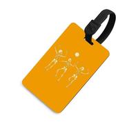 Skeleton Dancing Under Moon Luggage Tags Cruise Essentials Holders Privacy Protection Bag Tag Baggage Identifier for Suitcases Backpacks