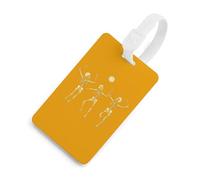 Skeleton Dancing Under Moon Luggage Tags Cruise Essentials Holders Privacy Protection Bag Tag Baggage Identifier for Suitcases Backpacks