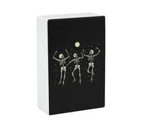 Skeleton Dancing Under Moon Portable Waterproof Cigarette Case Printed Travel Cigarettes Box Gift for Men Women