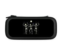 Skeleton Dancing Under Moon Printed Switch Carrying Case with 15 Game Cards Slots Portable Storage Cases Gaming Travel Accessories