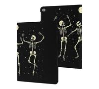 Skeleton Dancing Under Moon Printed Tablet Cases Compatible with iPad Series Slim Trifold Stand Protective Cover