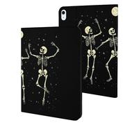 Skeleton Dancing Under Moon Printed Tablet Cases Compatible with iPad Series Slim Trifold Stand Protective Cover