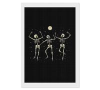 Skeleton Dancing Under Moon Shining Diamond Art Painting Kits for Adults Personalized Square Full Drill Paintings DIY Crafts Kit Home Decor 8"x12"