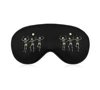Skeleton Dancing Under Moon Soft Sleep Mask for Light Blocking Breathable Sleeping Masks Travel Eye Shade Cover with Adjustable Strap