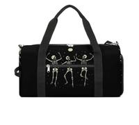 Skeleton Dancing Under Moon Travel Duffle Bag with Shoes Compartment
