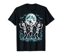 Skeleton Dancing Under The Moon Funny Spooky T-Shirt