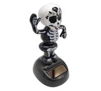 Skeleton Dashboard Bobble | Solar Power Figure Gruesome Skeleton - Skeleton Statue Skull Car Ornament Horror Props for Truck Desk Halloween