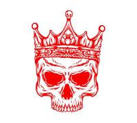 Skeleton Dead King Skull with Golden Crown Wall Decals 34x47.4cm Do not Damage The Wall Surface Red