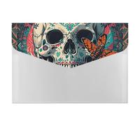 Skeleton Death Moth File Organizer for Office,6 Pockets Expanding File Folder, Portable Accordion Folders for Desktop, Waterproof Paper Bill Receipt Organizer for Business