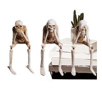 Skeleton Decoration - 3-Piece Skull Figure - Realistic Decoration for Living Room Party Decoration Photo Background Scary House Horror Bedroom