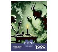 Skeleton Devil Candle 1000 Pieces Jigsaw Puzzles For Adults Challenging Game Stress Relieving Entertainment Cultivate The Spirit of Teamwork for Adults And Kids, Age 12 Years Up 38x26cm/1000pcs