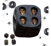 Skeleton Dice,Halloween Vintage Cool Dice - 6-Sided Resin Gothic Poker Game Cube for Medieval Props Collectibles Display Pieces Horror Themes Player Characters