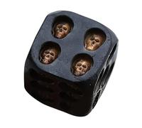 Skeleton Dice | Halloween Vintage Resin Dice,6-Sided Decorative Black Game Cube for Gothic Poker Accessories Role Playing Collectibles Drinking Party Medieval