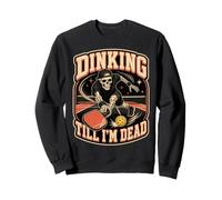 Skeleton Dinking Till I'm Dead Skull Pickleball Player Sweatshirt