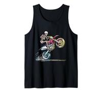 Skeleton Dirt Bike Halloween Motocross Wheelie Rider Tank Top