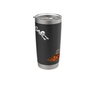 Skeleton Diving Into a Fall Leaves Grave Halloween Humor Stainless Steel Insulated Tumbler