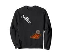 Skeleton Diving Into a Fall Leaves Grave Halloween Humor Sweatshirt