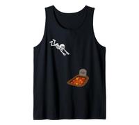 Skeleton Diving Into a Fall Leaves Grave Halloween Humor Tank Top