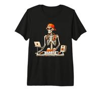 Skeleton DJ Halloween Costume Turntable Music Funny Men Boys Premium T-Shirt