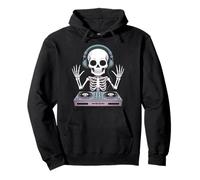 Skeleton DJ Halloween DJ Spooky Beats Mixer Pullover Hoodie