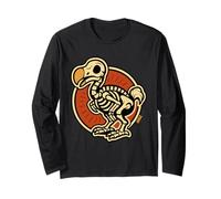 Skeleton Dodo Bird Retro Badge Spooky Cute Icon Long Sleeve T-Shirt