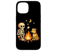 Skeleton Dog Campfire Camping Funny Dogs Lover Halloween Case for iPhone 15