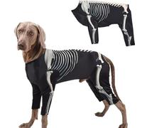 Skeleton Dog Costume for Large Dogs,Small Dogs,Elastic Big Dog Halloween Costumes, Pet Halloween Costume Skull Bones Jumpsuit Funny Cosplay Sweatshirt Dress Up Apparel Outfits For Festival Party (S)