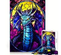 Skeleton Dragon Stained Gl 1000 Pieces Jigsaw Puzzles for Adults Recall Upgrade Stress Relief Tight Cut Santa Wish Pick 38x26cm