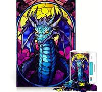 Skeleton Dragon Stained Gl Hard Jigsaw Puzzle for Adults 1000 Pieces Logic Toy Family Bond Precision Cut Warm Surprise 38x52cm
