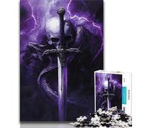 Skeleton Dragon Sword 1000 Piece Jigsaw Puzzles for Teenagers Gifts,Stress Reliever Difficult Challenge Enhance Love between Couples 38x26cm