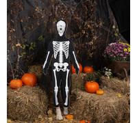 Skeleton Dress Up Kit - Glowing Toddler Skeleton Costume Ensemble, Halloween Party Suit | Boys Girls Skull Outfit with Full Cover masks, Gloves, Role Play Clothes for Events, Performances, Treating