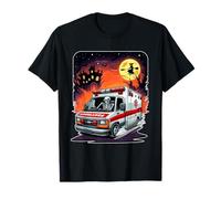Skeleton Driving Ambulance Halloween Horror Costume Driver T-Shirt