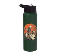 Skeleton Drummer Rock Band Drumming Heavy Metal Drum Player Stainless Steel Insulated Water Bottle