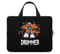 Skeleton Drummer Trendy Laptop Sleeve with Handle Multi Size Portable Computer Protective Bags Cases